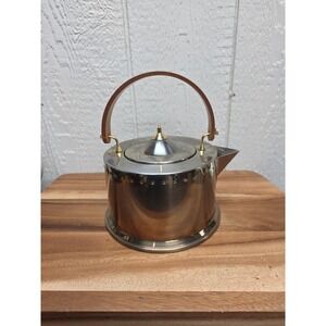 BODUM OTTONI Stainless Wood Handle Tea Kettle 1980s 18/1Q No Topper